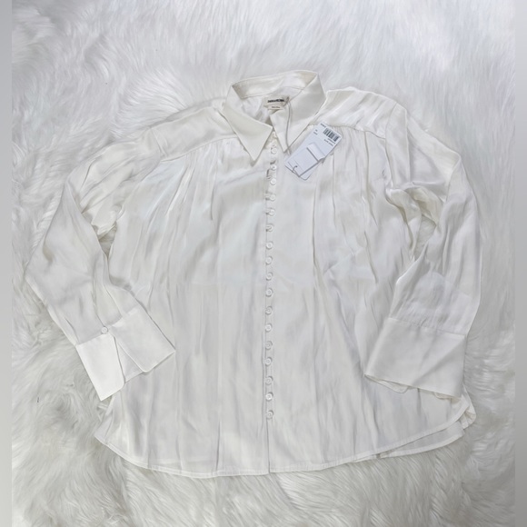NWT Zadig & Voltaire Trent Button-front White Satin Shirt - Picture 9 of 10